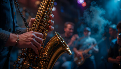 Obraz premium Saxophone Jazz Band Night Club Music