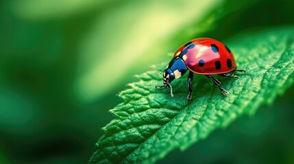 Obraz premium Ladybug on a leaf