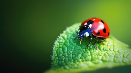 Fototapeta premium Ladybug on a leaf