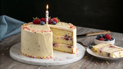 High-angle medium shot of a cheerful couple holding hands and walking across a lush green meadow under a bright, sunny sky