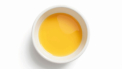 Simple ceramic bowl filled with melted beeswax, DIY lip balm making