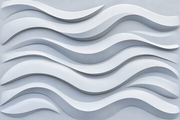 Obraz premium White wavy 3D wall panel texture