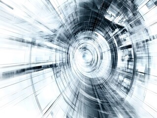 Obraz premium Abstract Futuristic Tunnel Technology Background Grey White