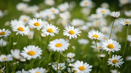 Fototapeta premium A field of daisies in full bloom.