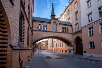 Obraz premium Historic streets of Ostrów Tumski. Wroclaw, Poland.