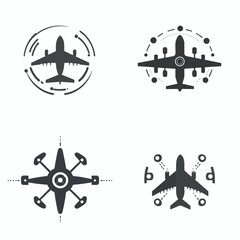 Flight mode on vector icon, airplane travel setting, in-flight tech