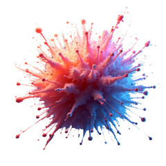 Isolated Abstract 3D Color Burst Explosion on White