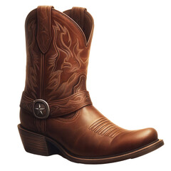 set of boot cowboy old leather illustration transparent background