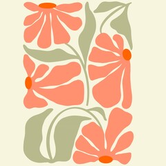 cute abstract floral colorful illustration