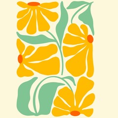 cute abstract floral colorful illustration