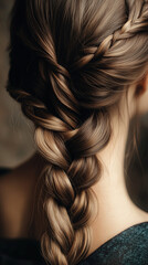 Closeup of woman hairstyle with beautiful braids