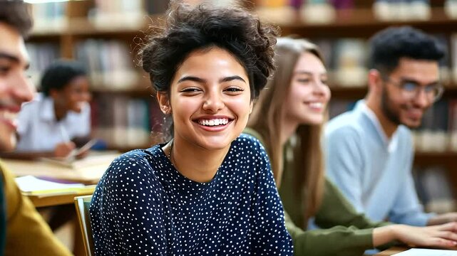 Students engaged in study sessions within a cozy library atmosphere.