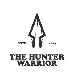 Vintage Retro Rustic Native Arrowhead Spear for Arrow Hunting Hipster Logo Design