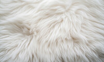 Fototapeta premium Extreme close-up reveals the plush, soft texture of a white faux fur material.
