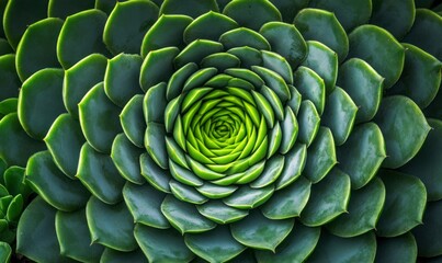 Fototapeta premium A visually appealing succulent with its intricate spiral pattern creating an organic mosaic.