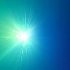 Bright Teal Blue Sunburst Light Rays Background