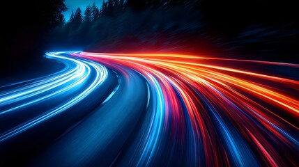 Dynamic Background of Fast-moving Colorful Light Streaks,  Sense of Speed 