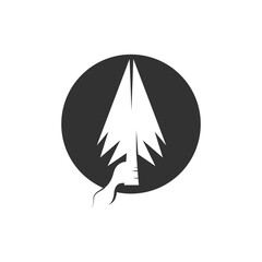 Fototapeta premium Vintage Retro Rustic Native Arrowhead Spear for Arrow Hunting Hipster Logo Design