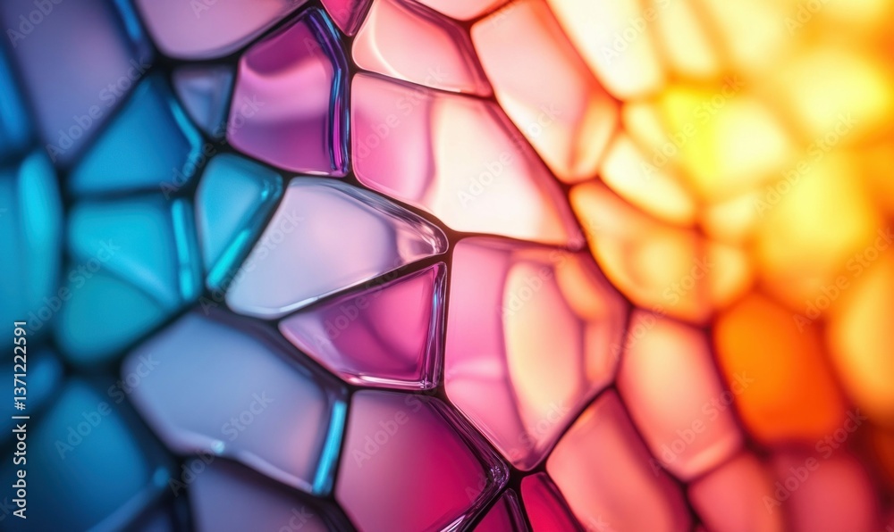 Poster vibrant mosaic pattern with a mesmerizing gradient of color, creating an abstract and modern backgro