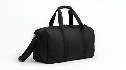 Fototapeta premium Black Duffel Bag With Decorative Handles