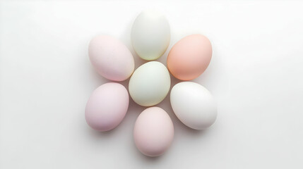 Colorful Pastel Eggs Arranged In A Flower Pattern