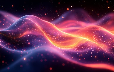 Naklejka premium Abstract Cosmic Wave: A Symphony of Light and Color