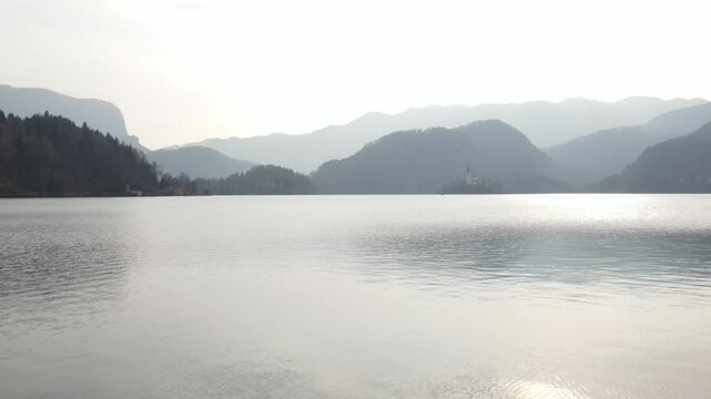 fog on the lake