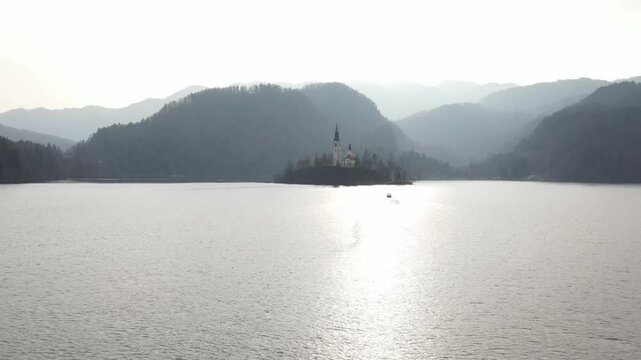 fog on the lake