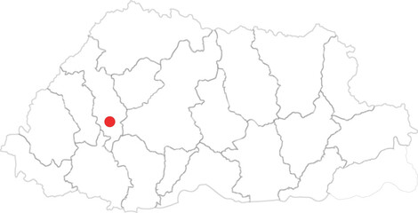 Outline Capital Mark of Bhutan on its Map