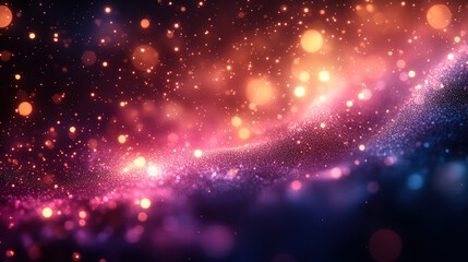 Obraz premium Vibrant Glitter Light Wave with Colorful Bokeh Background 