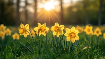 Golden Hour Daffodils: A Burst of Spring Sunshine