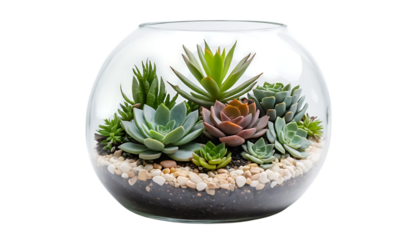  Glass Terrarium With Succulents. This beautiful glass png