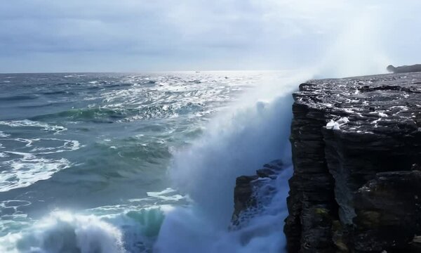 atlantic ocean and the granite rocks on the coast