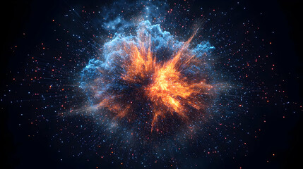 Colorful Abstract Explosion With Glowing Particles