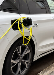 Sustainable urban transport &ndash; electric car charging detail