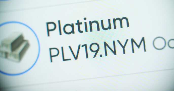 Platinum trading screen with plv19.nym code displayed