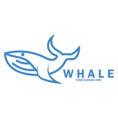 whale simple logo icon vector illustration template design