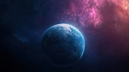 Fototapeta premium Galactic chaos a stunning view of earth amidst cosmic wonders digital art space aesthetic vibrant colors