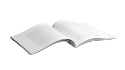 Open book mockup blank white pages template for design presentation and advertisement 92char transparent backgroundisolated on transparent background	