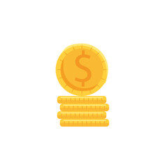 gold coin with dollar sign icon vector illustration
