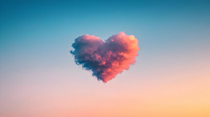Obraz premium Heart Shaped Cloud At Sunset