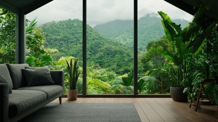 Ai-driven climate adaptation service installing instant gigapixel views in lush tropical landscape