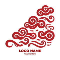 Traditional Chinese Cloud Pattern Vector Illustration with Decorative Swirling Elements Ornamental Design for Tattoo Background Asian Art Feng Shui Symbol and Abstract Wind Illustration