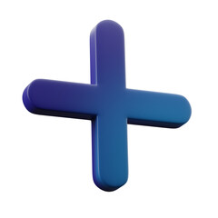 Obraz premium Blue plus Icon left view 3D Render