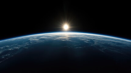 Earth rising, sunlit horizon