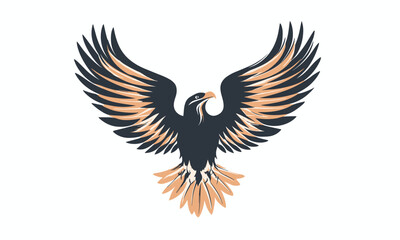 Fototapeta premium Majestic eagle with outstretched wings in flight, artistic design vector