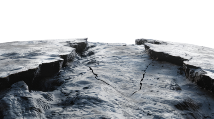 Earth's Scar: A dramatic view of the cracked surface of a sphere, symbolizing the Earth. This image evokes a sense of desolation and raw power.