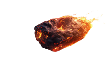 Fiery Descent: A meteor streaks through the atmosphere, a blazing trail of fire against the vast canvas of space, capturing the raw power and visual spectacle of cosmic events.