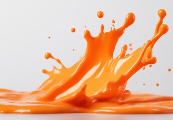 Splashing Orange Liquid on White Background for Creative Designs
