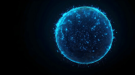 Abstract Glowing Blue Sphere Design